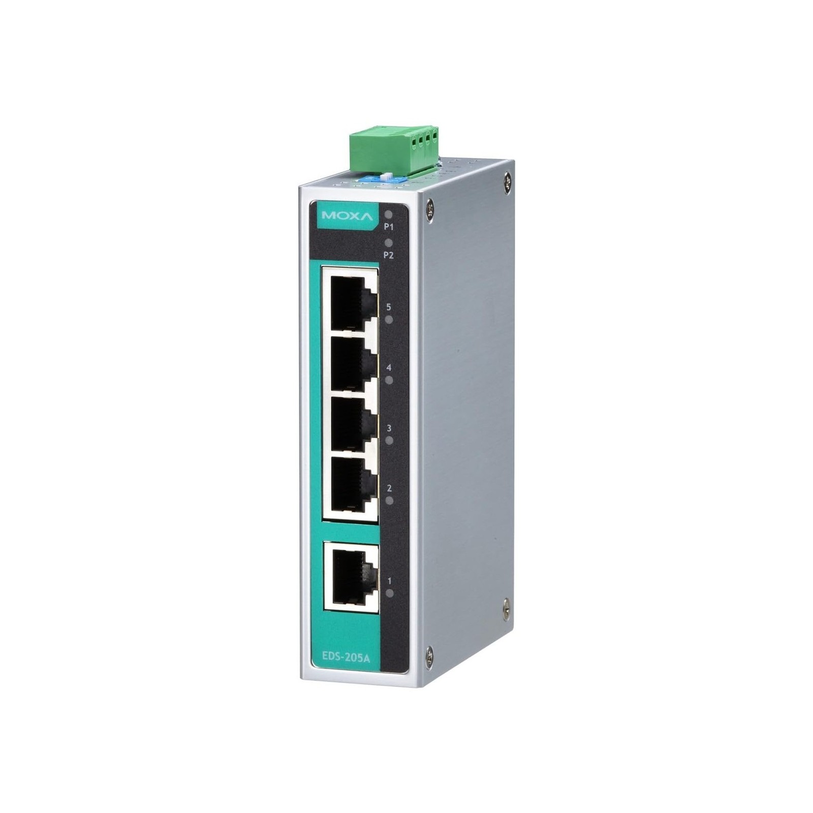 MOXA EDS-205A-T - 5 Ports Unmanaged Ethernet Switch, -40 to 75°C Operating