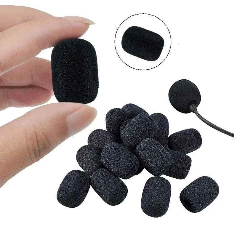 5x Microphone Windscreen Sponge Cover Foam Mic Cap for Gooseneck Meeting Black
