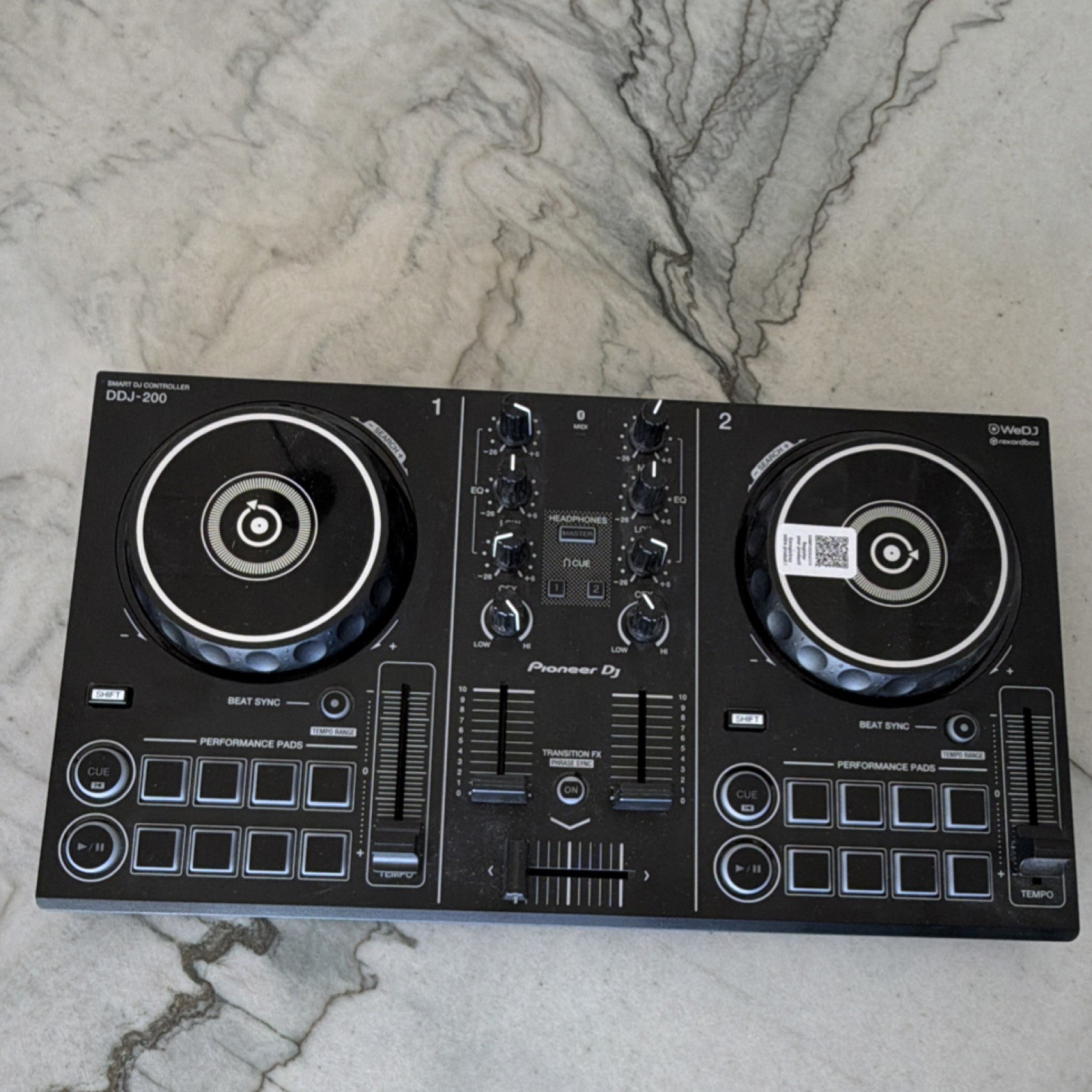 Pioneer DJ DDJ-200 2-Channel 2-Deck Controller, Built-In Mixer, Black