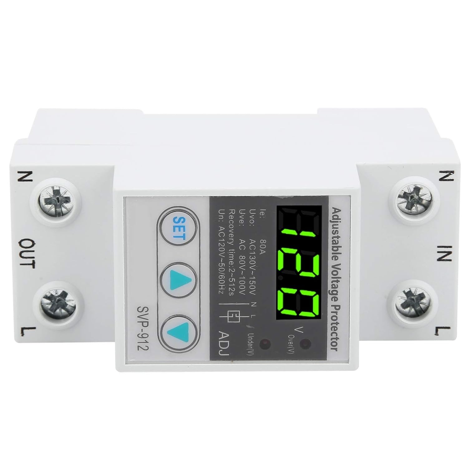 Automatic Reset Voltage Stabilizer - 120V AC Protector with Adjustable Settings