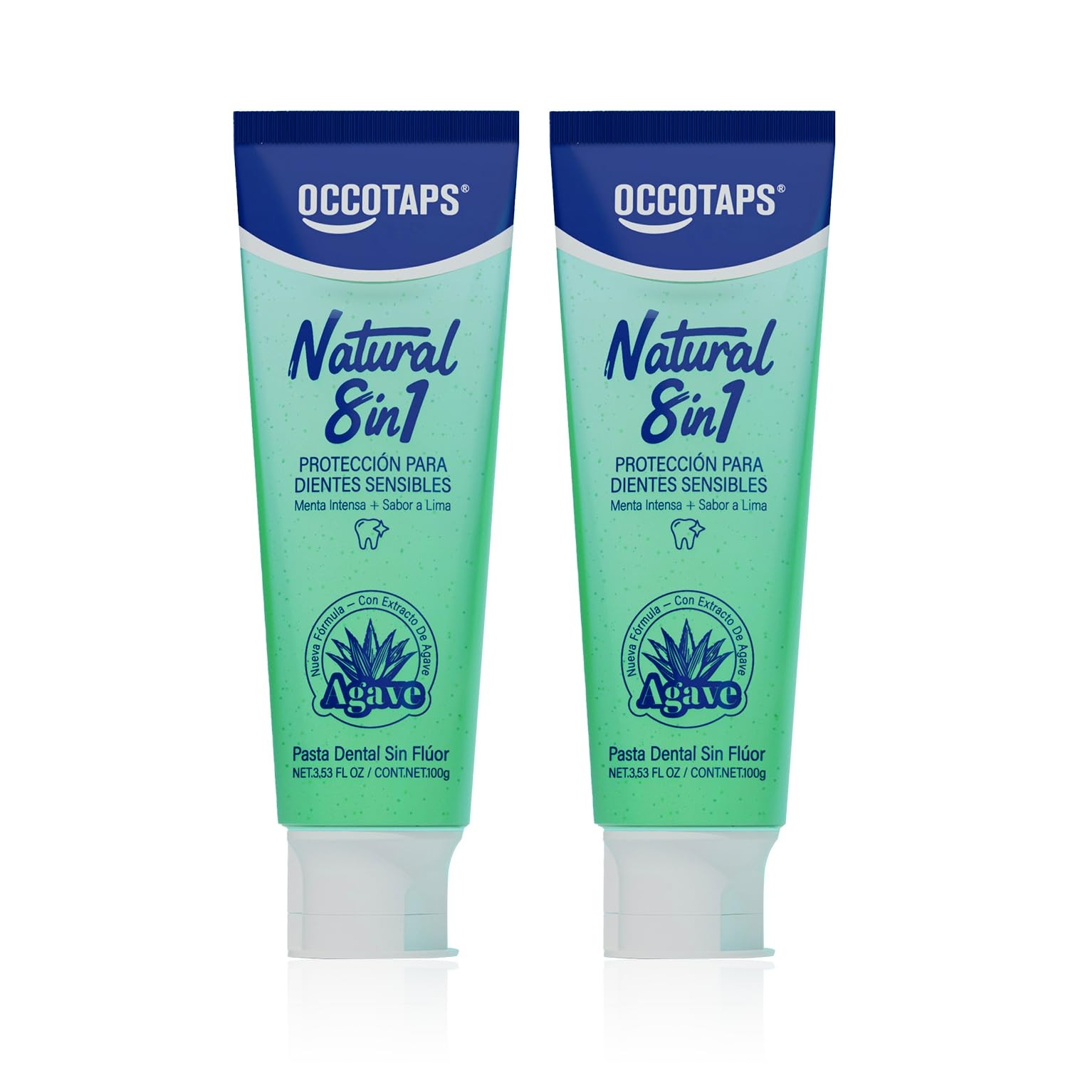OCCOTAPS Agave Sensitive Toothpaste Fluoride-Free Whitening 2 Pack US Made