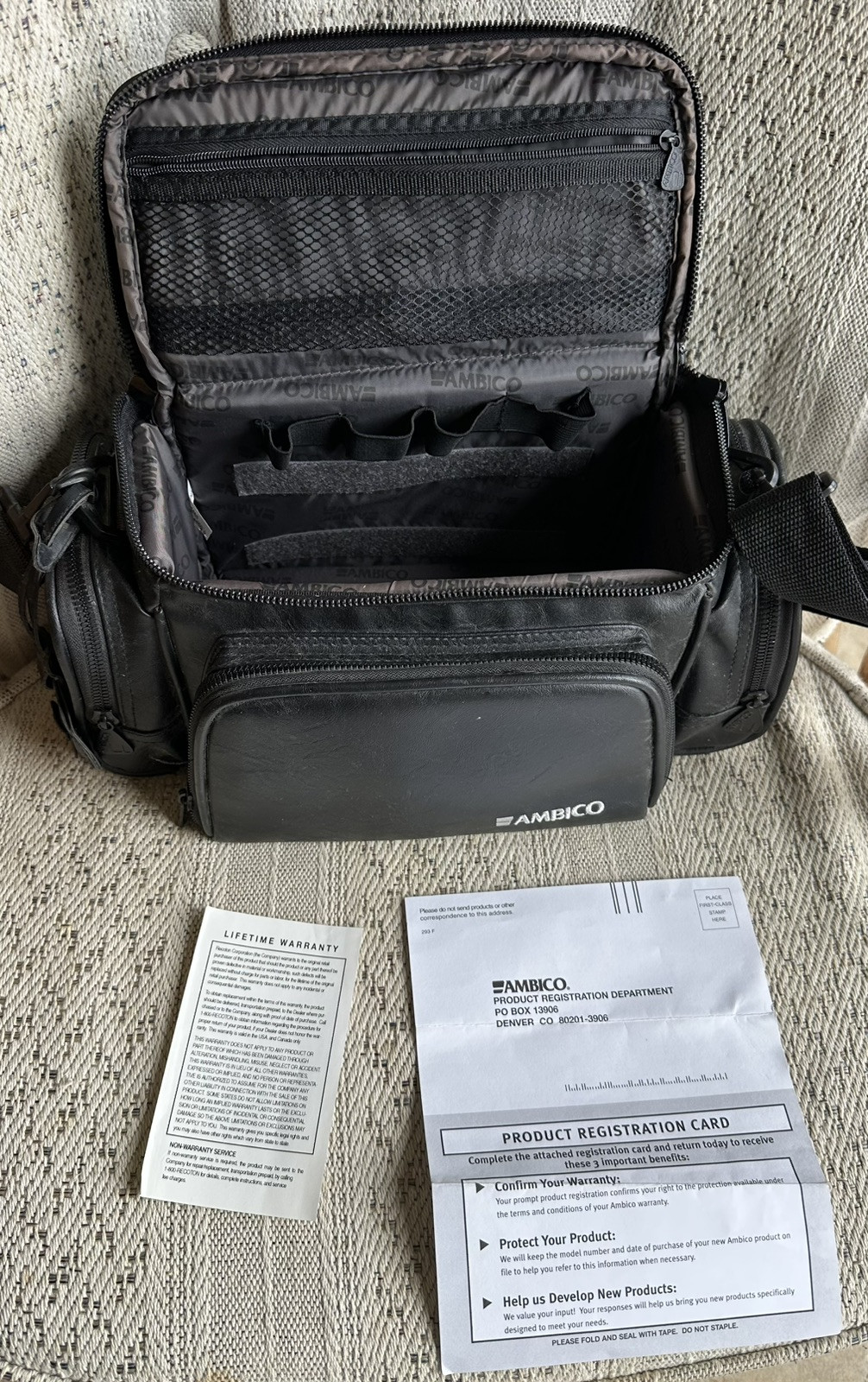 VTG Ambico Black Shoulder Strap Camera Bag Case Padded Multiple Compartments