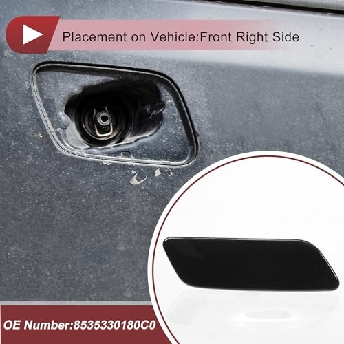 Front Right Bumper Headlight Washer Nozzle Cover Cap Right Side Black