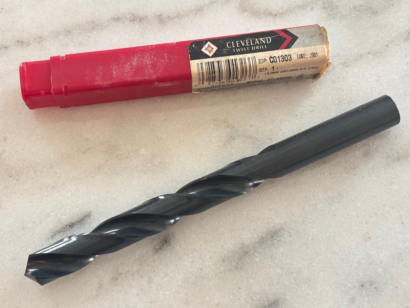 1 new Cleveland Twist Drill 13.50mm HSS Black Oxide GP Jobber Length Bit, C01303