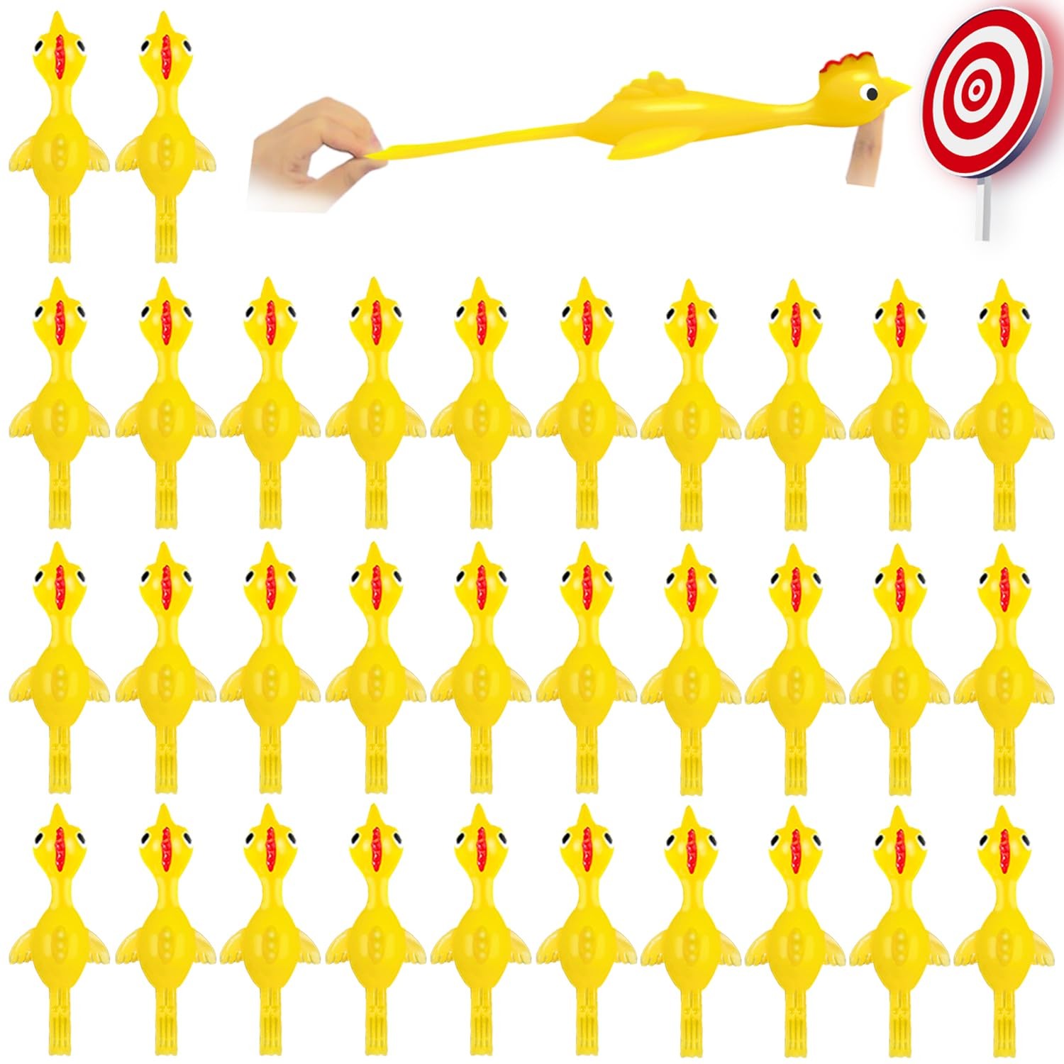 50Pack Finger Slingshot Chicken Rubber,Flick Stretchable Small,