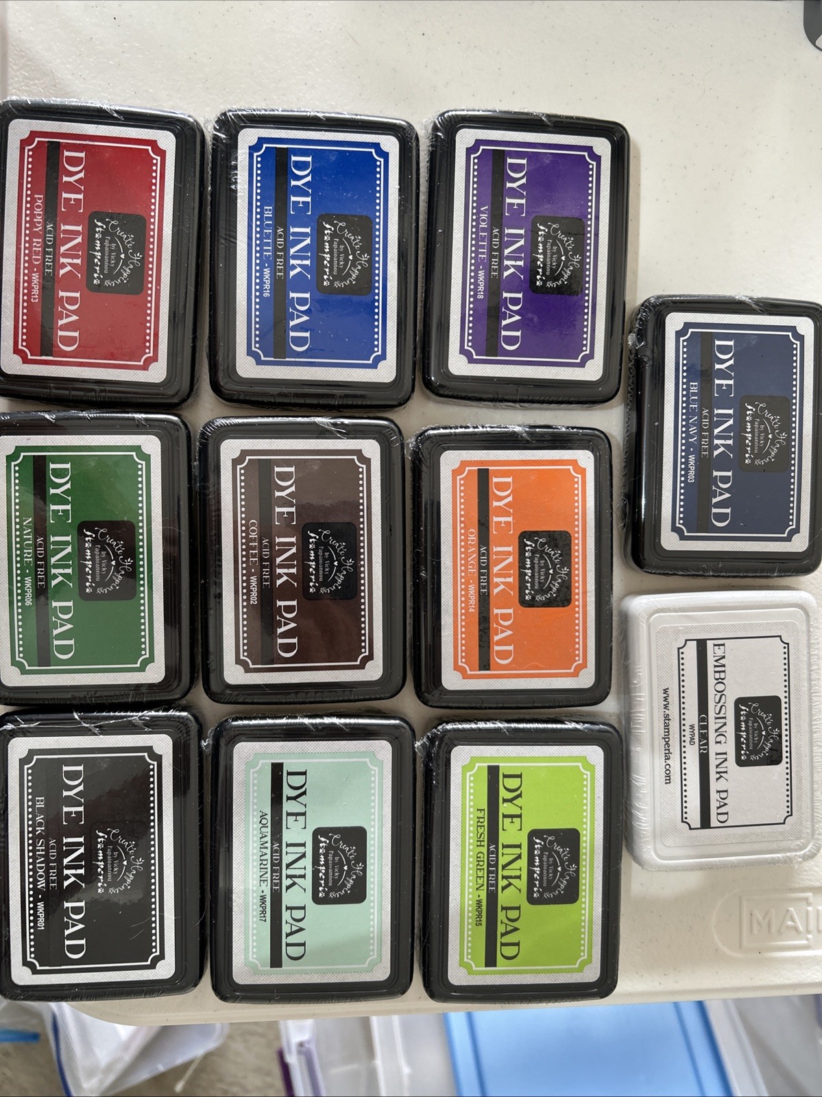 Lot Of 10 NEW Stamperia Create Happiness Dye Ink Pads + 1 Embossing Ink Pad