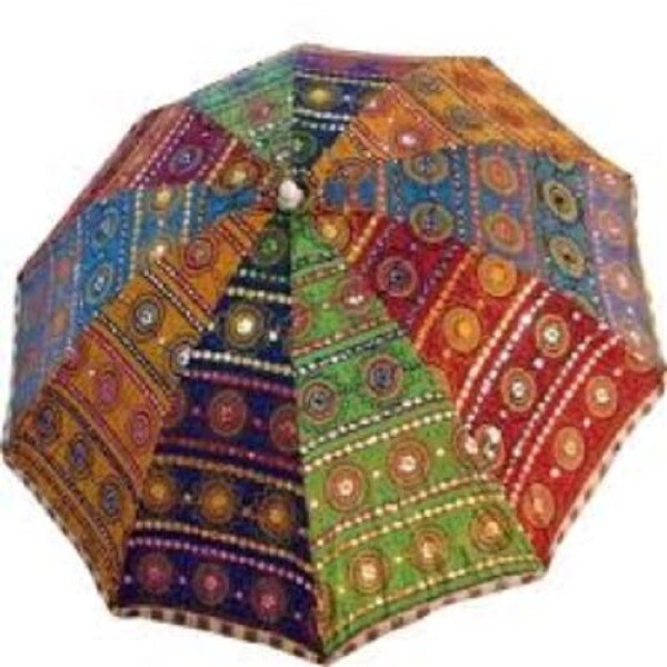 Umbrella Handmade Embroidery Wedding Party Theme Umbrella Rajasthani Parasols