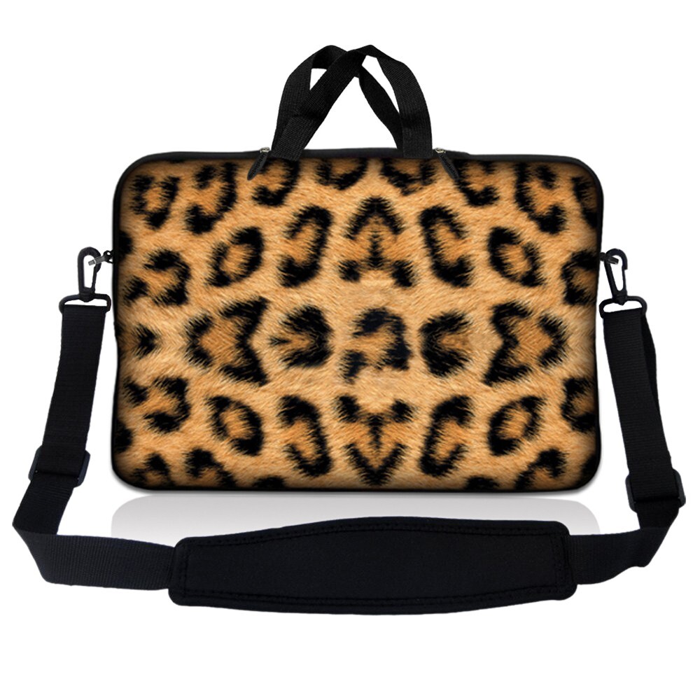 15.6 Inch Laptop Bag Sleeve Carry Case w/ Shoulder Strap Macbook Acer Leopard