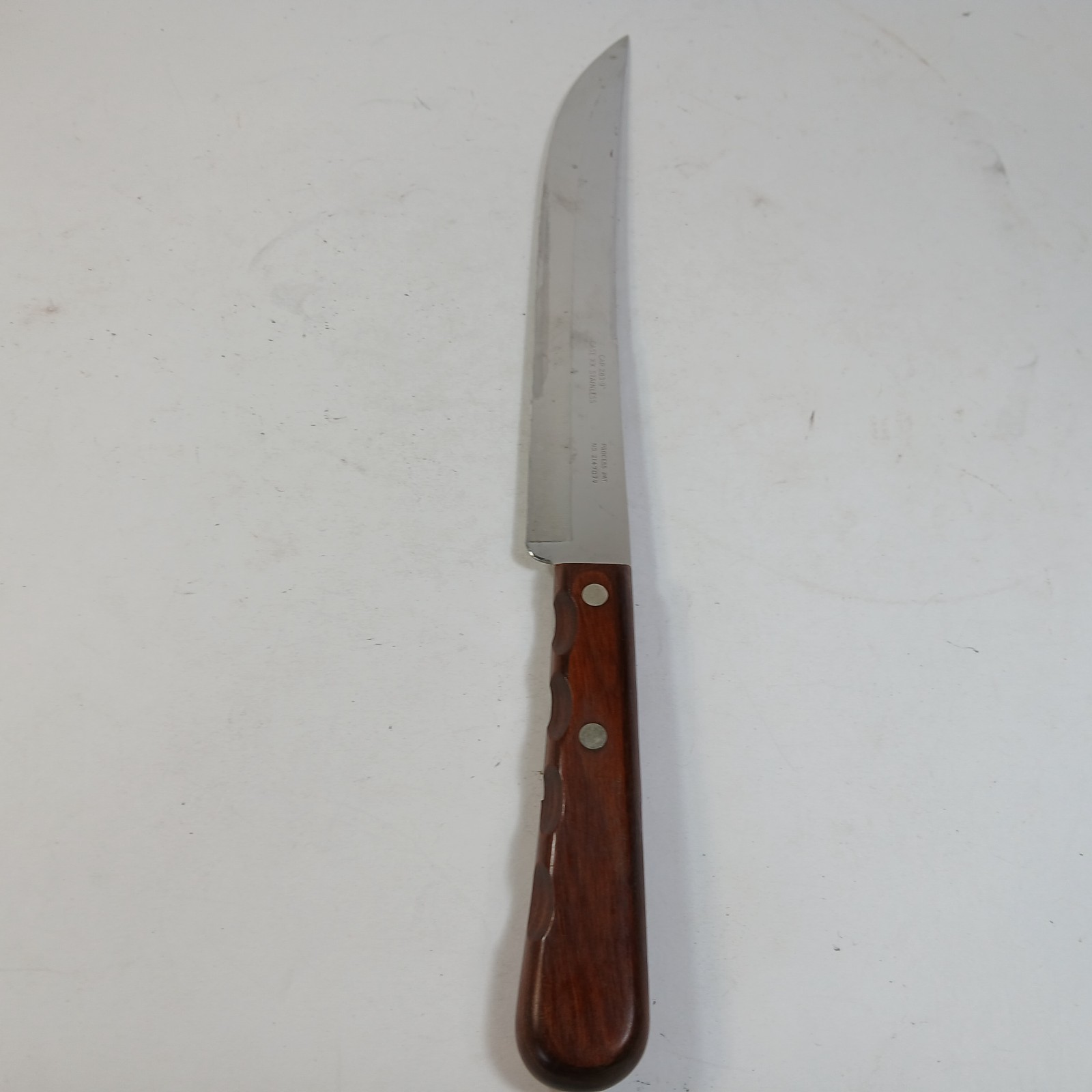 Vintage 9" CASE XX Chromium CAP 283-9 Carving Knife W/ Wood Handle Finger Grips