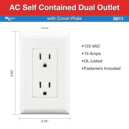 Dual Outlet W/Cover-Plate White