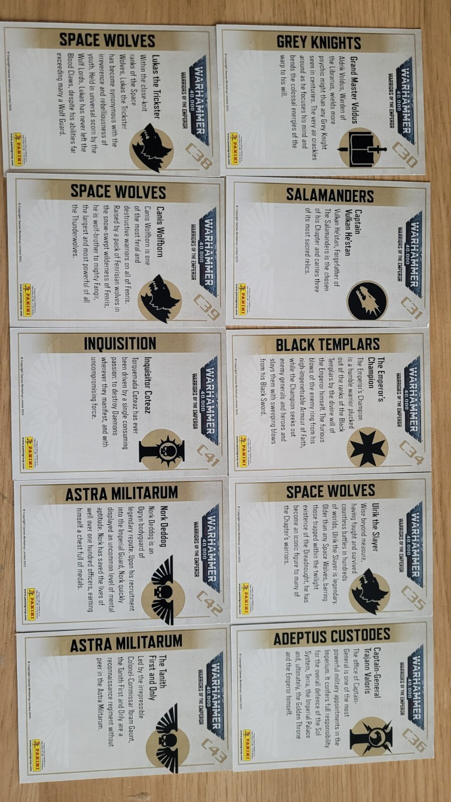 warhammer 40k trading cards