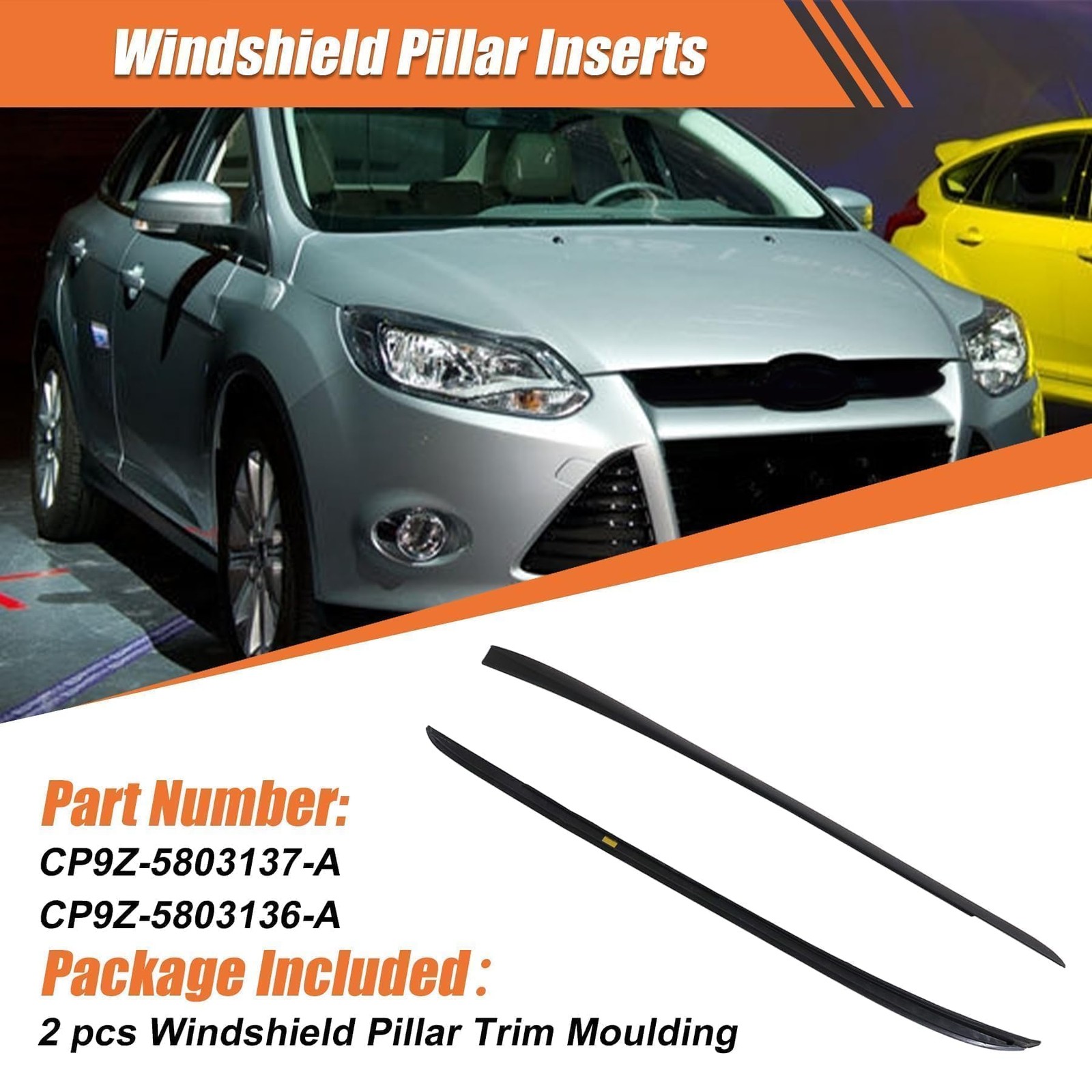 Windshield Pillar Molding Driver & Passenger Side Compatible with Ford Focus ...