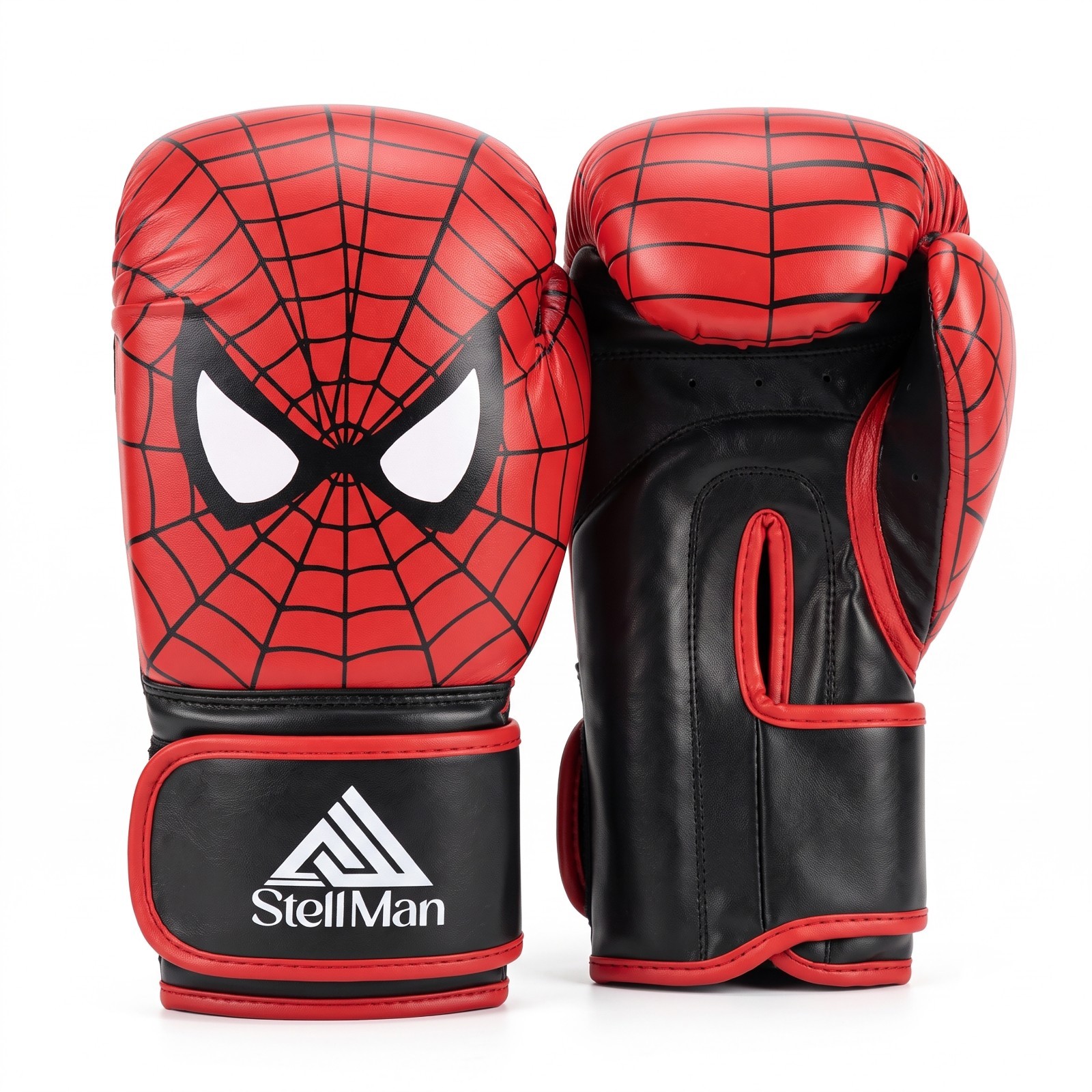 Stellman Kids Boxing Gloves Spider Design PU Leather MMA Muay Thai Kickboxing