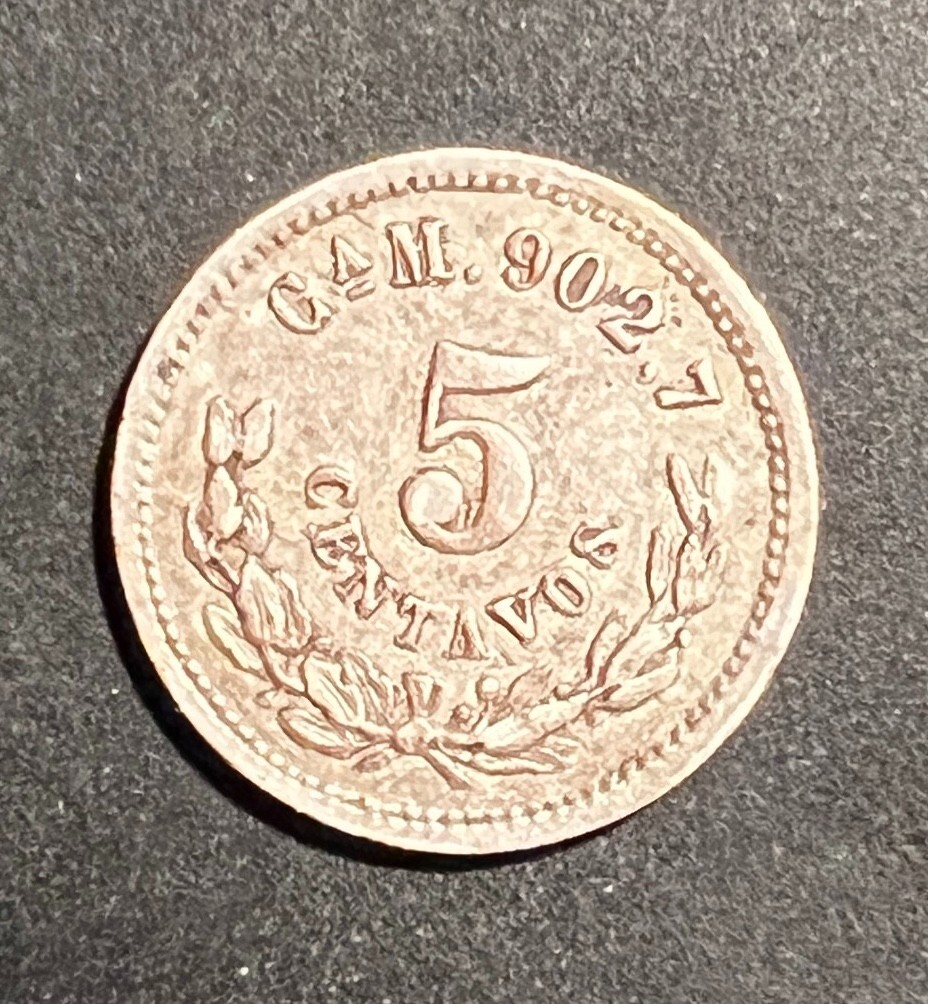 Mexico 1893 Go R 5 Centavos - Silver - Low Mintage High Grade