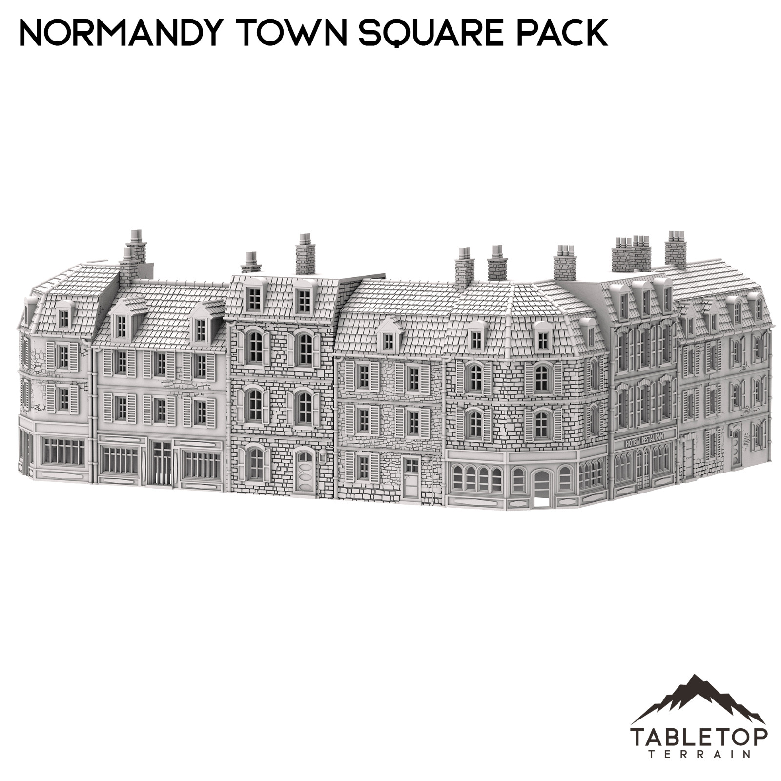 Normandy Town Square Pack - WWII Wargame Tabletop Terrain