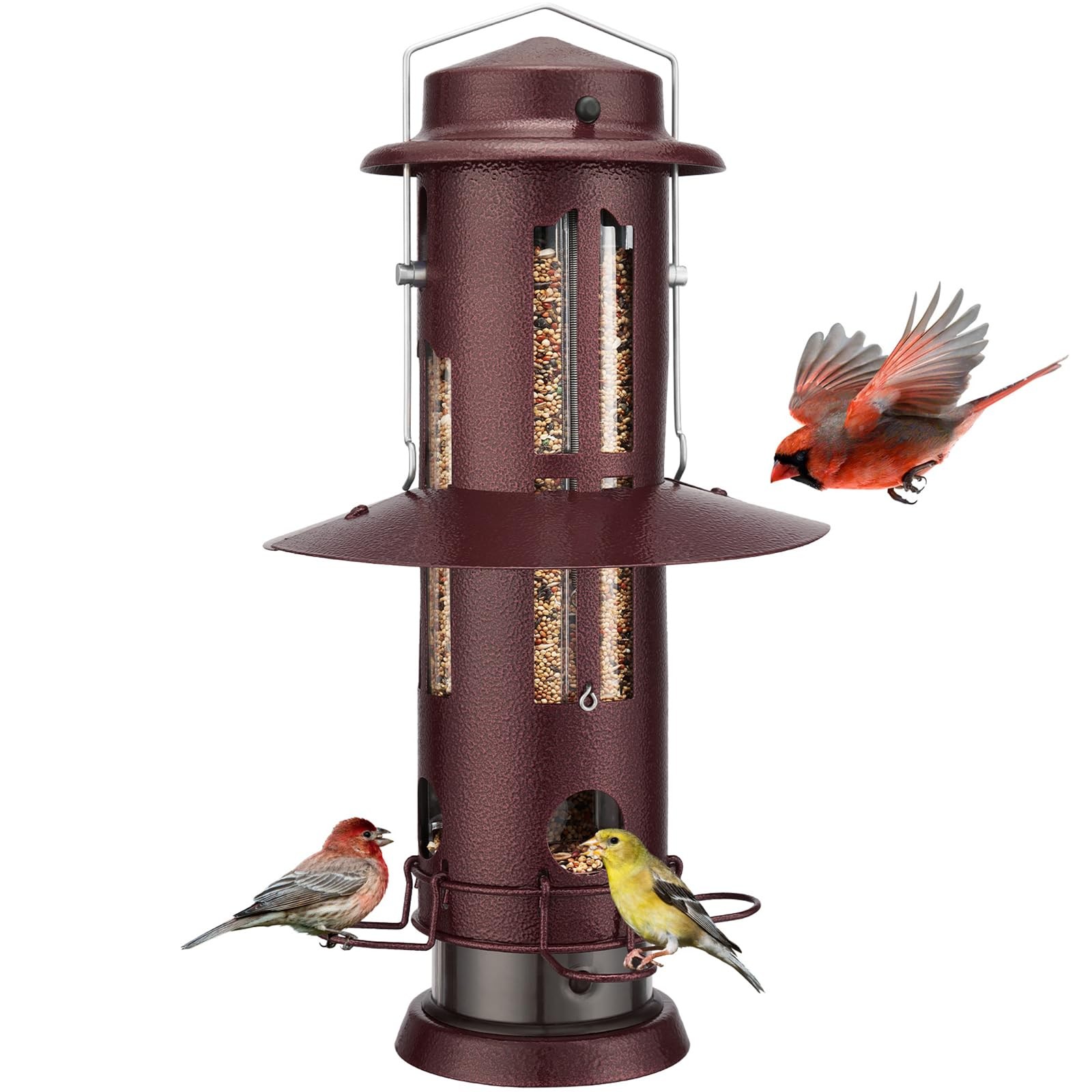 Kingsyard Squirrel Proof Bird Feeders with Weight-Activated Antique Copper