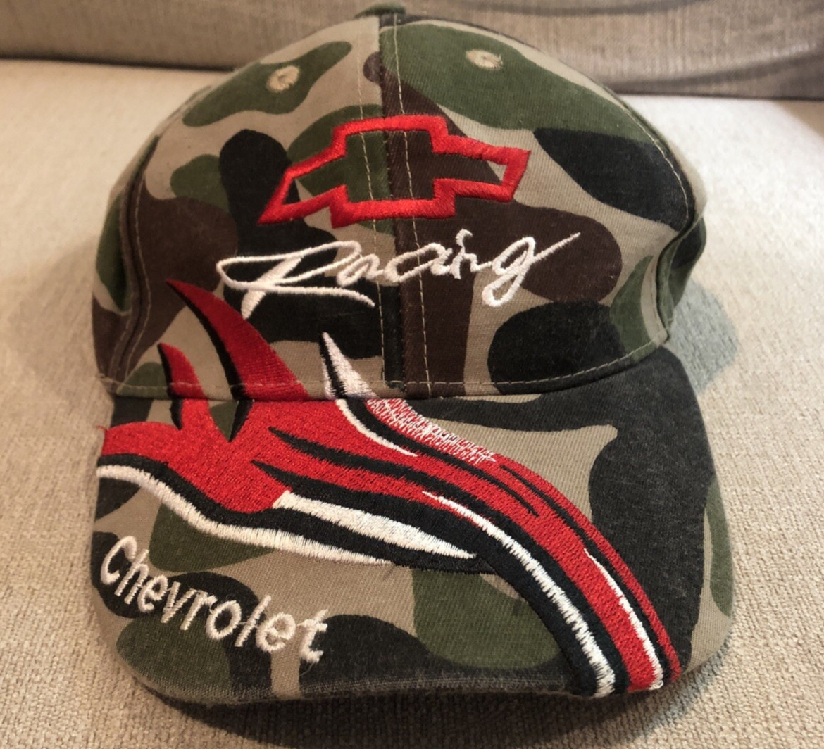 Chevrolet Racing Logo One Size Green Brown Camo Baseball Cap