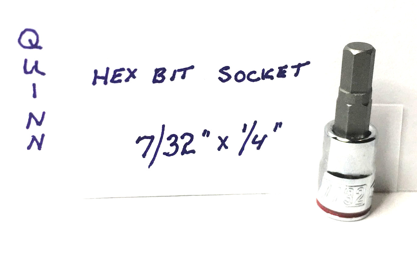 QUINN  7/32" x 1/4" Dr  Hex Bit Socket   -  Free USA Shipping