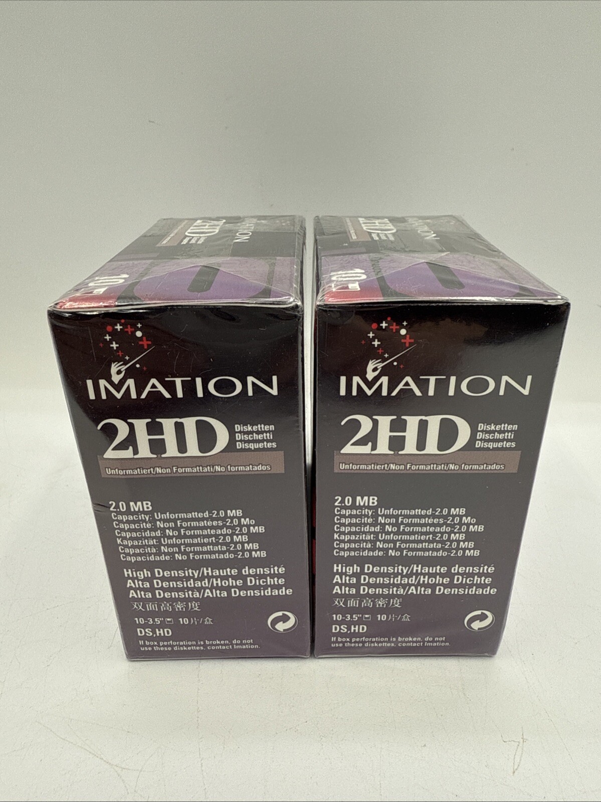 Imation 2HD 3M Floppy Discs 3.5" 2.0 MB Diskettes 20 Pack IBM Formatted SEALED