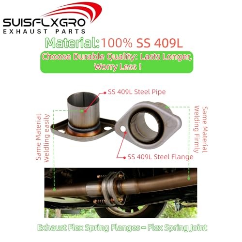 Exhaust Flex Spring Flanges 100% 409L Stainless, Spring Joint For 1.75"X6"