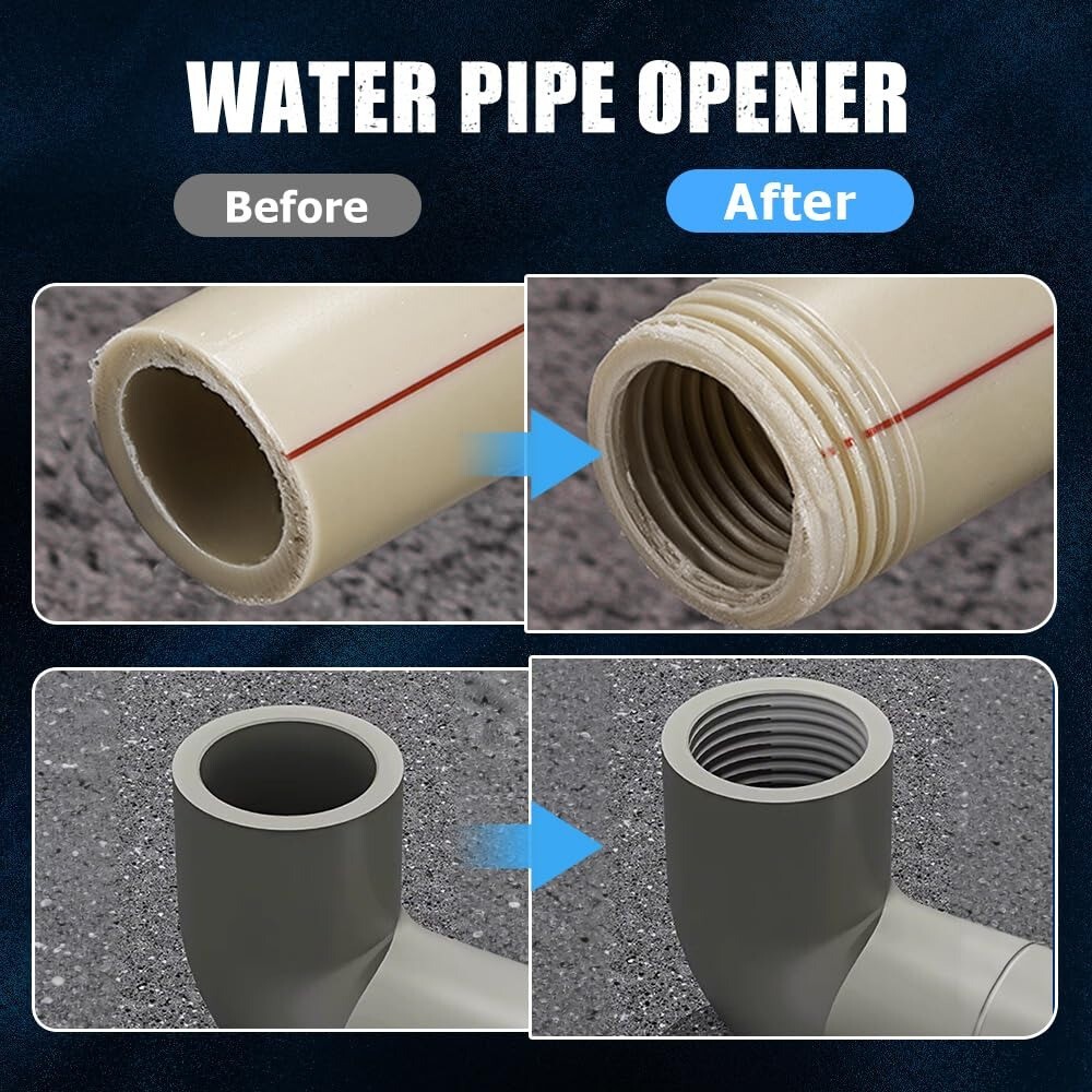 Integrated Internal & External Pipe Threading-Tool PVC Pipe Threader Cutting~Kit