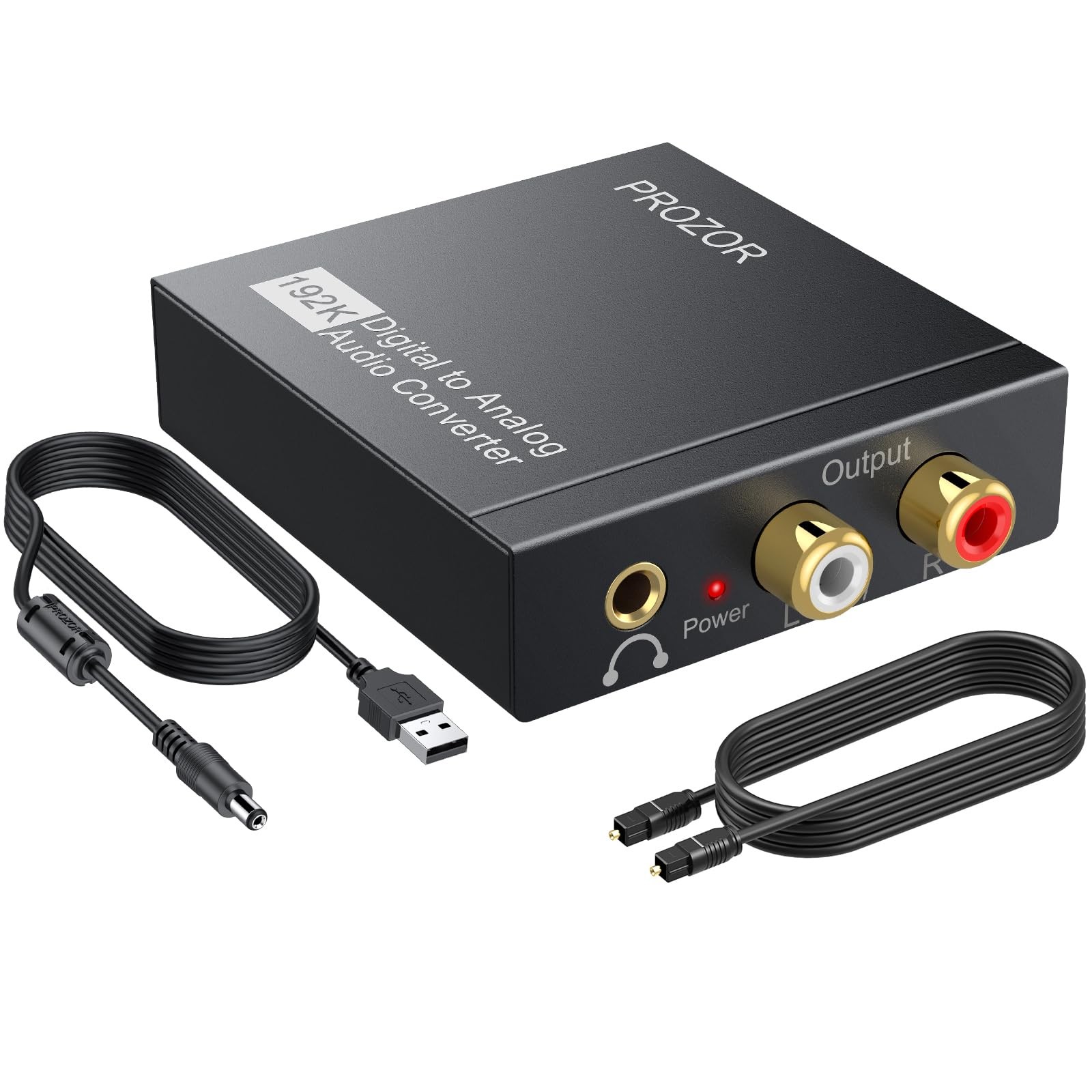 Converter DAC Digital Optical to RCA Analog L/R Converter, SPDIF Toslink