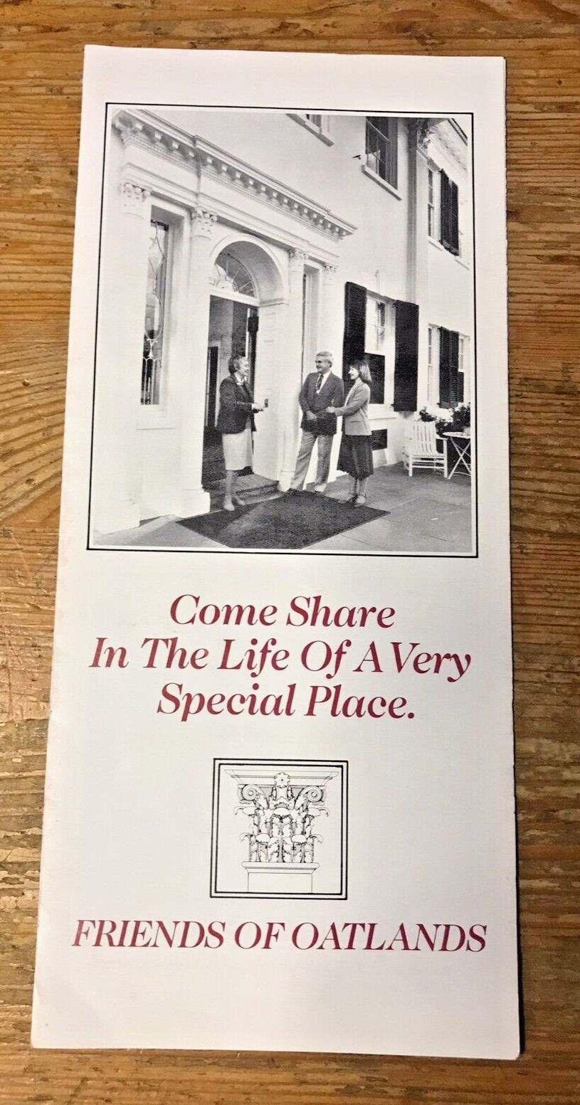 Oatlands Plantation Brochure Virginia Leesburg VA Travel Tourism Pamphlet