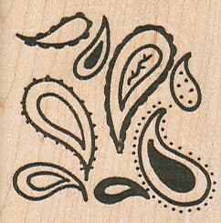 Paisley Bunch 1 3/4 x 1 3/4" Rubber Stamp, Mixed Media, Background Stamp