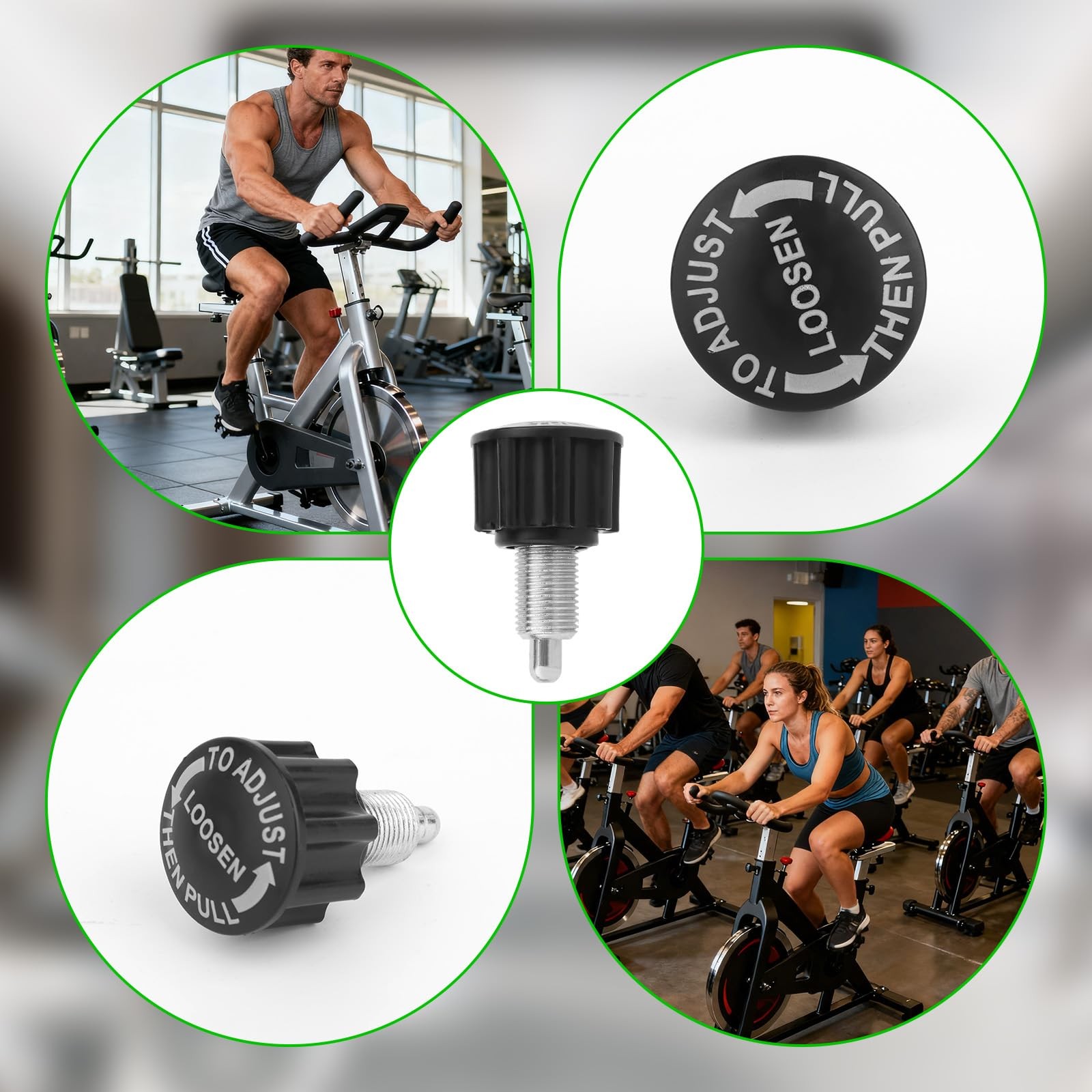 2pcs Pull Pin Knobs, Spin Bike Height Adjusting Knob Exercise Bike Parts for ...