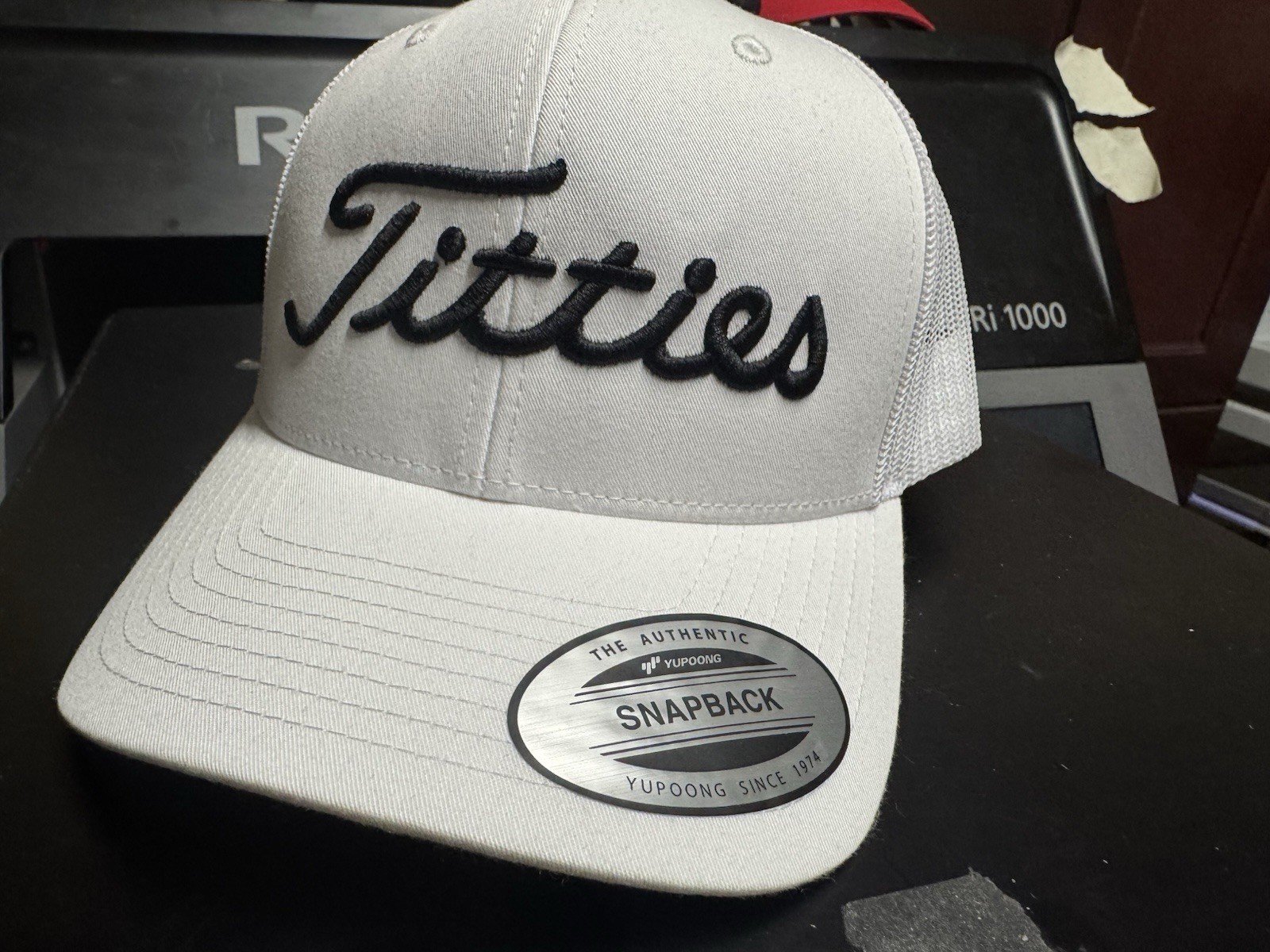 White Titties Golf Snapback Mesh Trucker Hat -Not Titleist - Funny Golf Gift USA