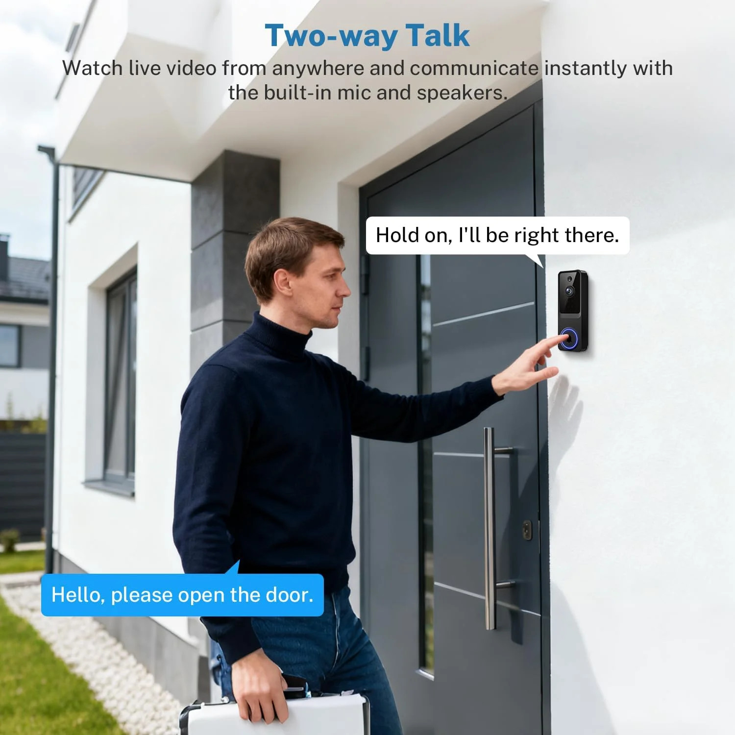 1080P Wireless Video Doorbell Camera Two Way Audio Night Vision WiFi Security Ca