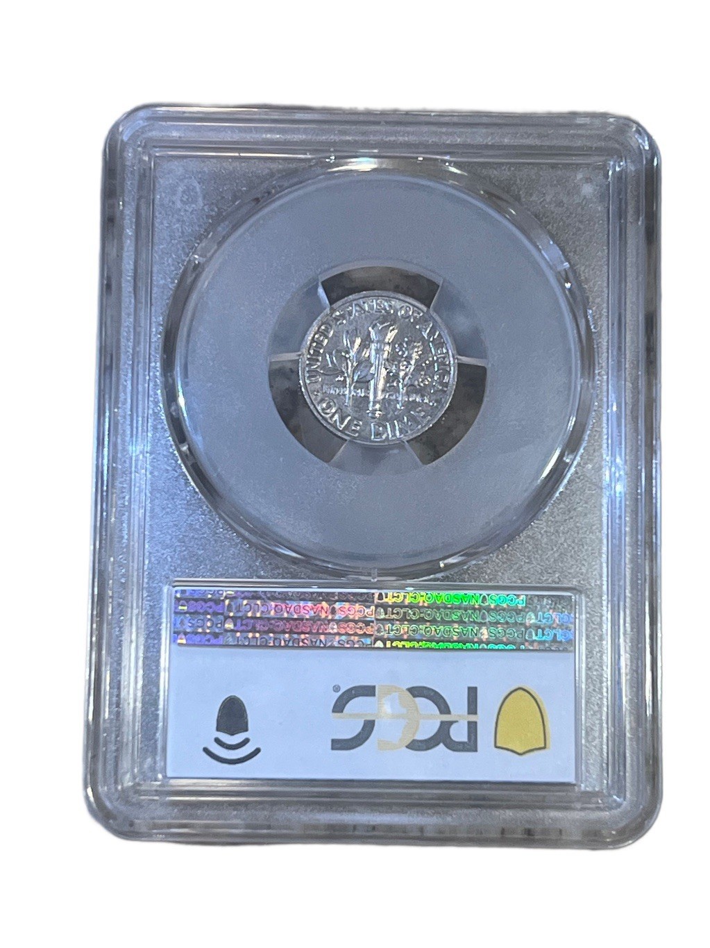 19XX~D Roosevelt Dime 10c MINT ERROR PCGS-MS63 STRUCK Through Capped Die