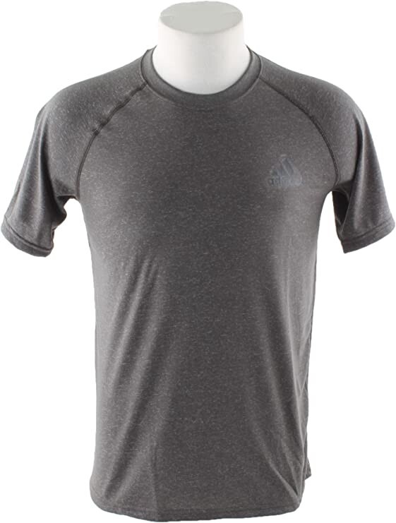 Adidas Performance Men's Ultimate Shorts Sleeve Crew Neck Tee Heather Gray Small