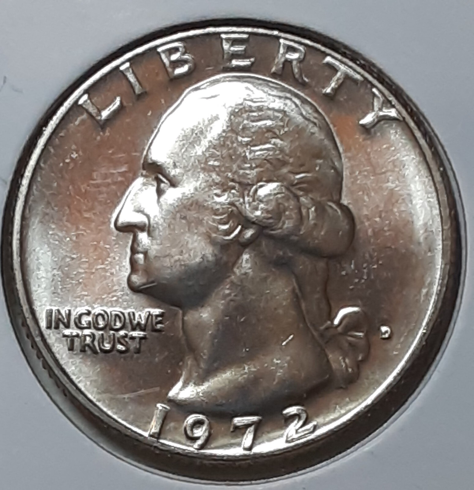 1972 Washington D Quarter - BU - Uncirculated