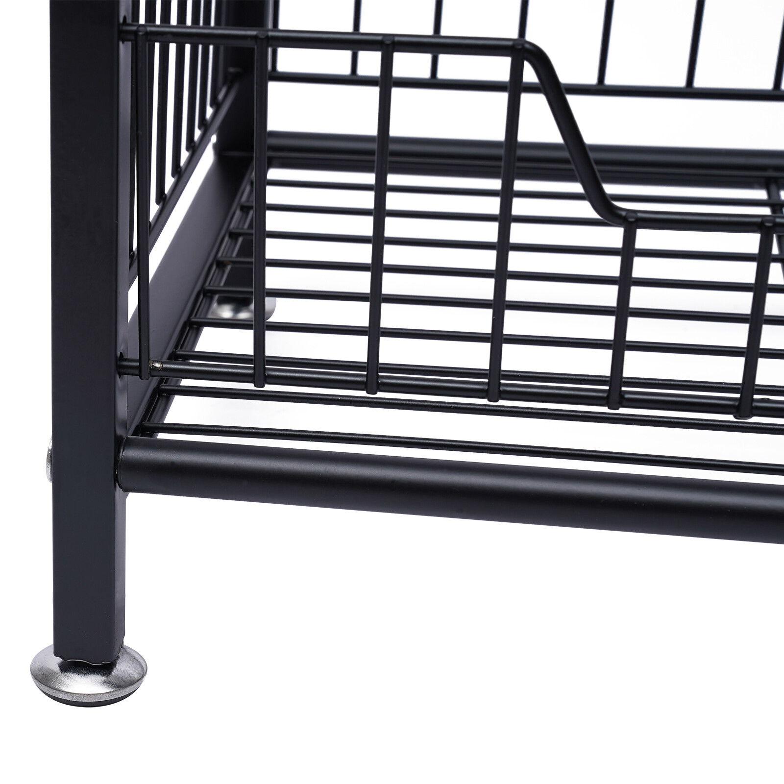 4-Tier Metal Baker's Rack With Locking Wheels, Wine Rack & 5 Hooks