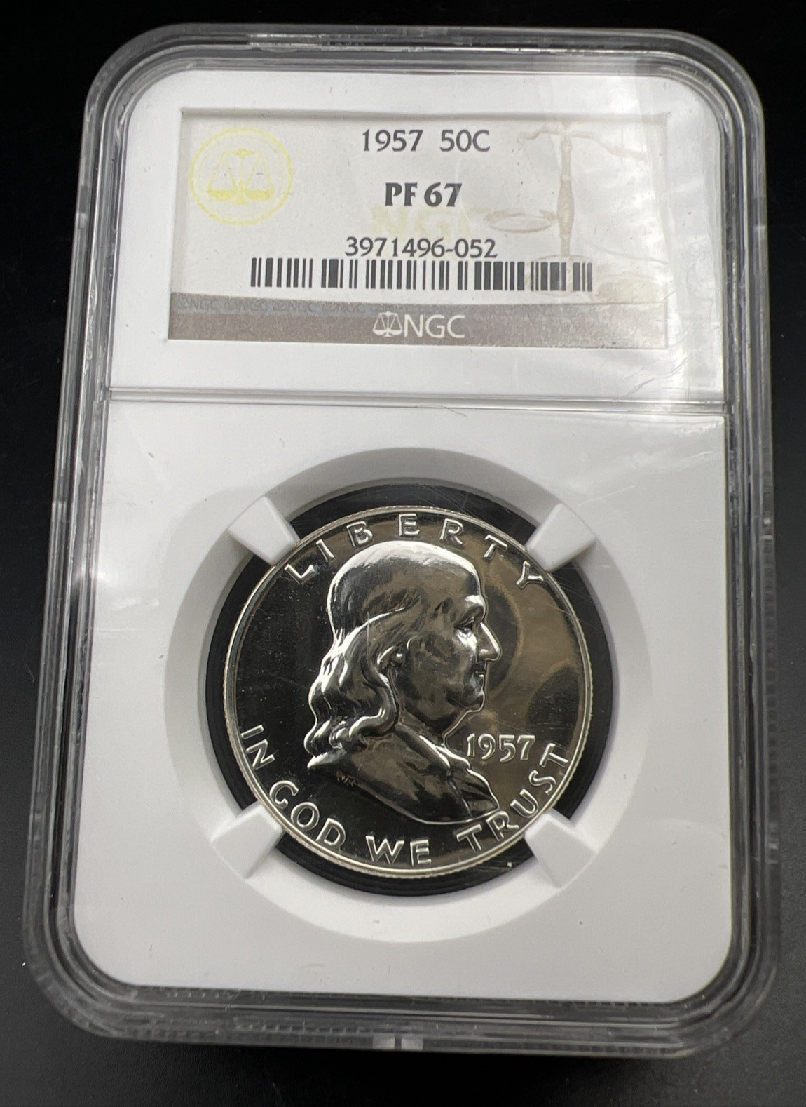 1957 Franklin Silver Half Dollar Coin PF67 NGC Gem Proof Certified