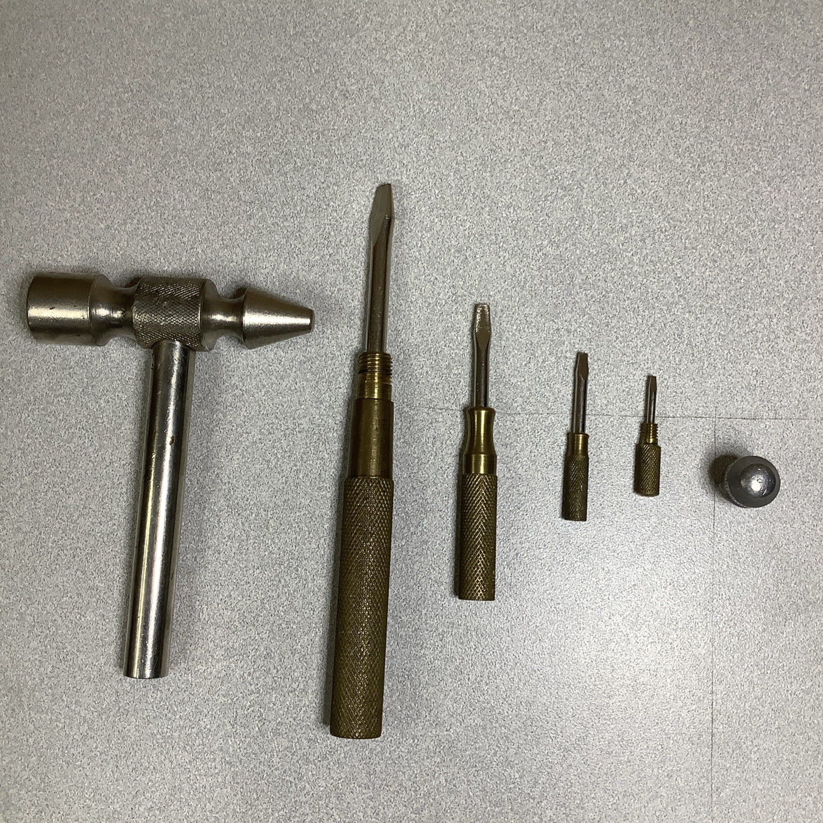 Vintage Hammer With 4 Nesting Standard Screwdrivers