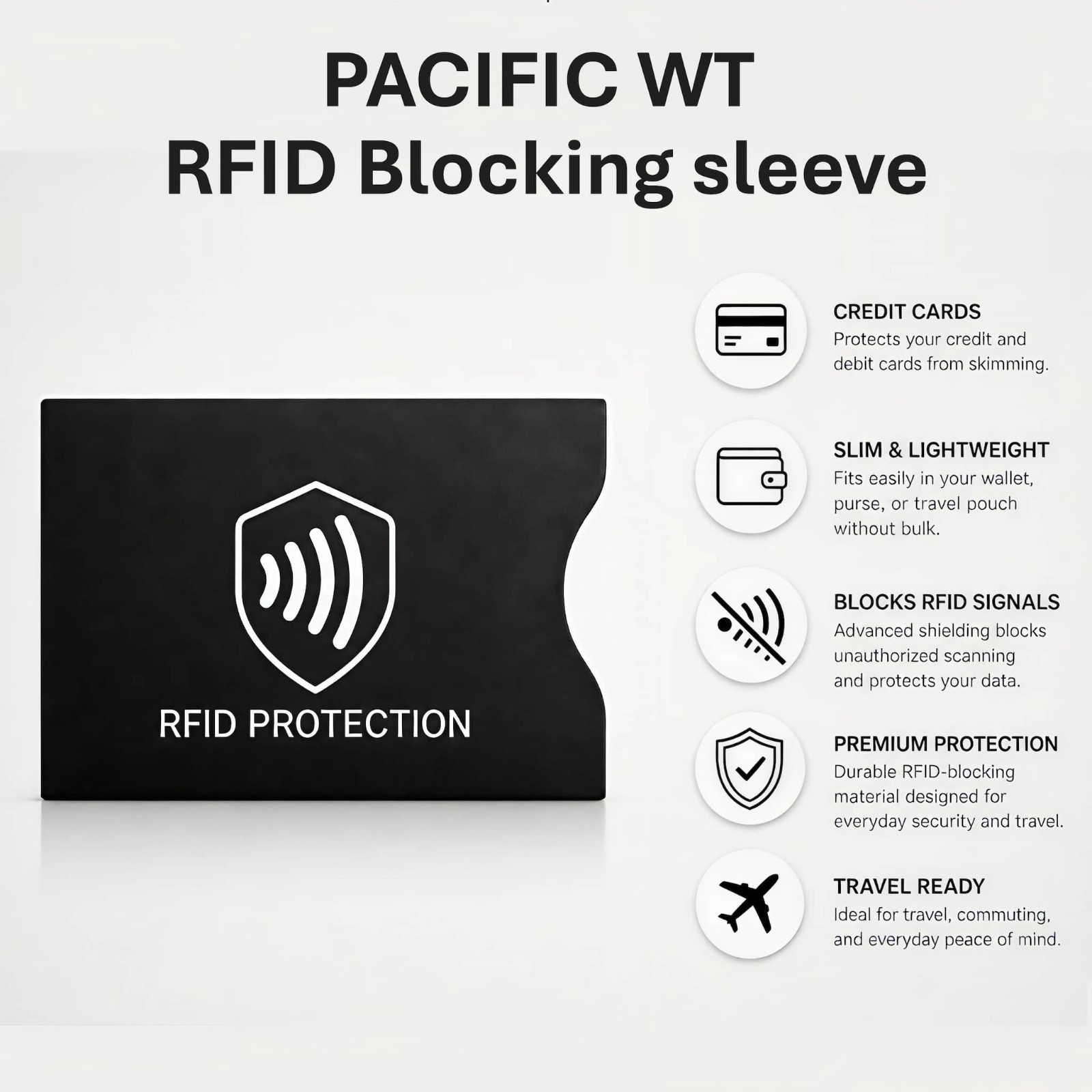 RFID Blocking Sleeves (6 pack) - Slim NCF Protector for Credit Card, Debit, ID