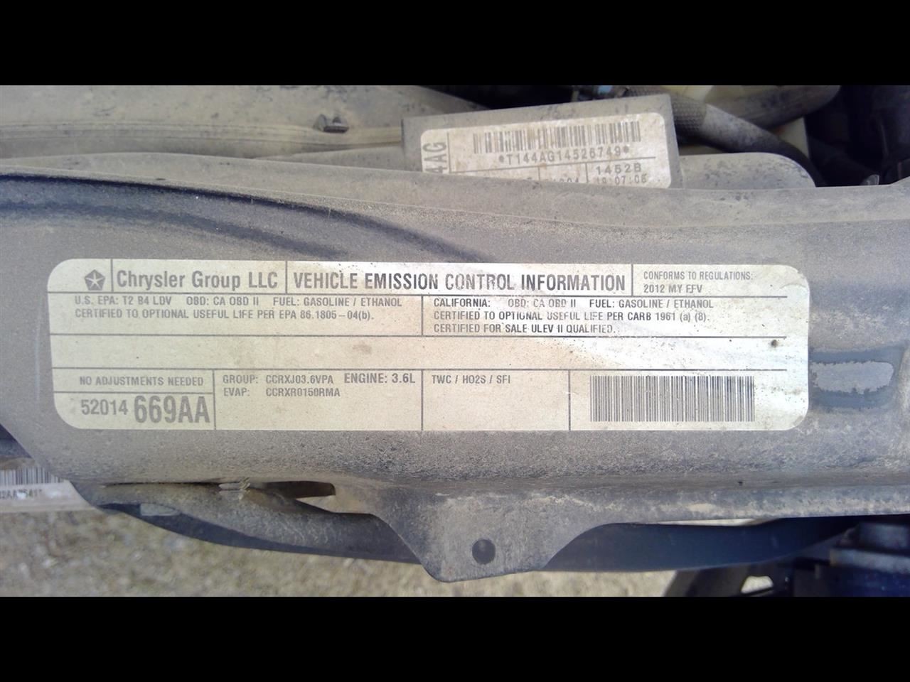 2012 12 DODGE CARAVAN Engine ECM Electronic Control Module 3.6L 05150657AA