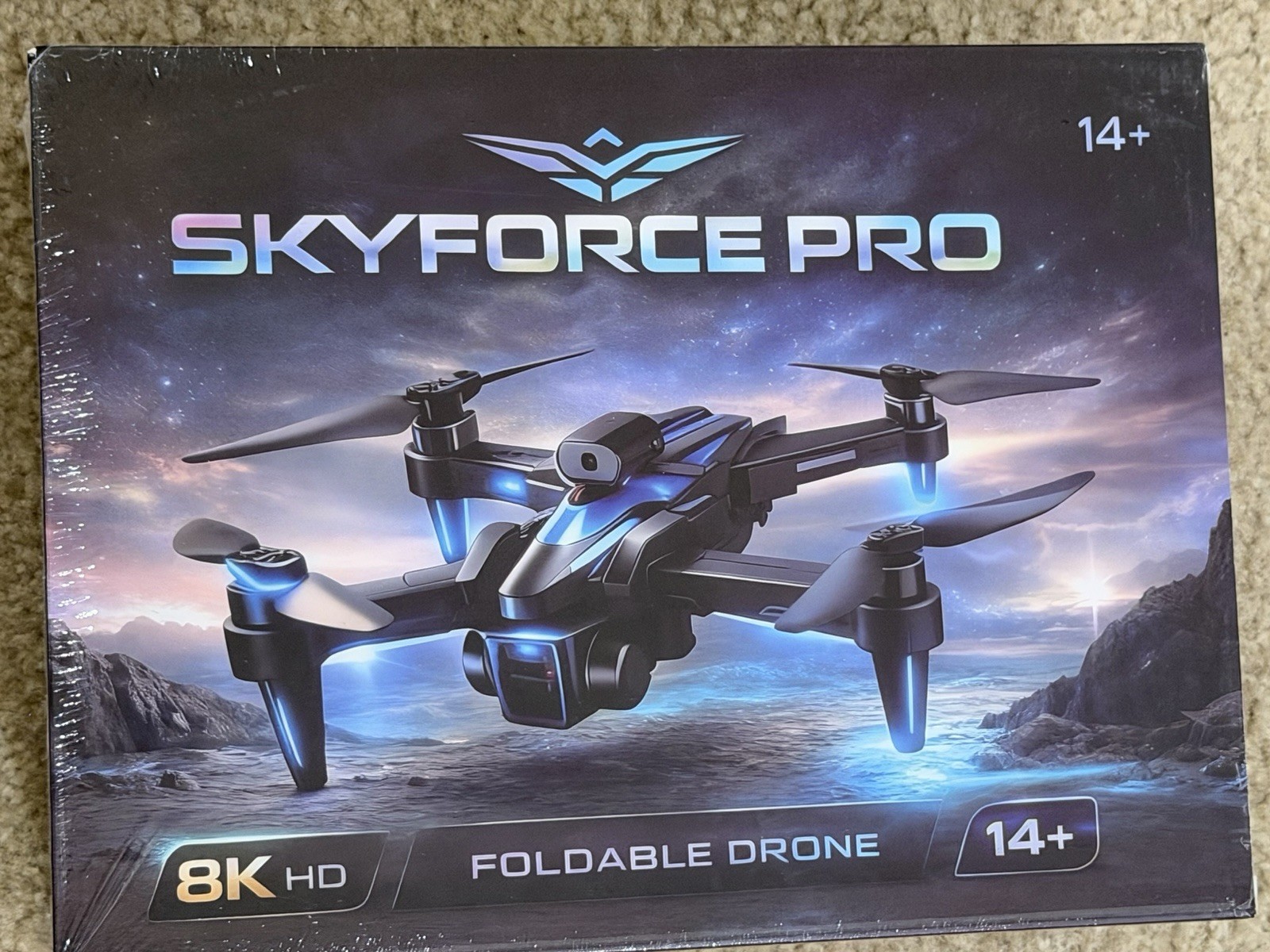 Skyforce Pro Foldable Drone with Built In Screen Remote - 8k HD Camera