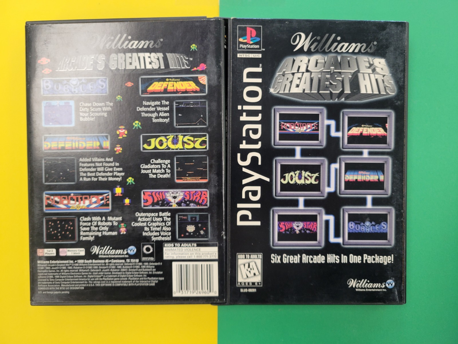 Williams Arcade's Greatest Hits Long box (PlayStation 1, 1996)  Box Only