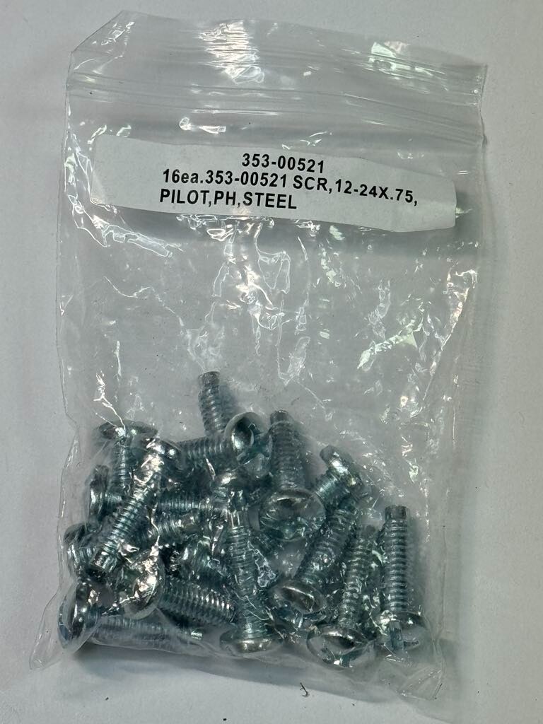 Lot of 4 353-00521 Rack Screws Steel 16ea SCR 12-24X0.75