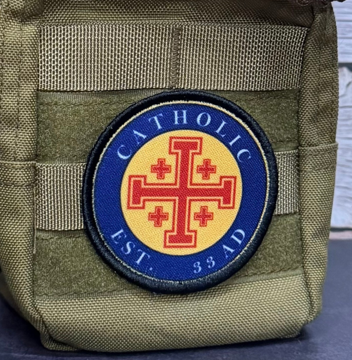Caltholic Church Seal Printed Morale Patch, 3" Round | VELCRO® Brand Fastener