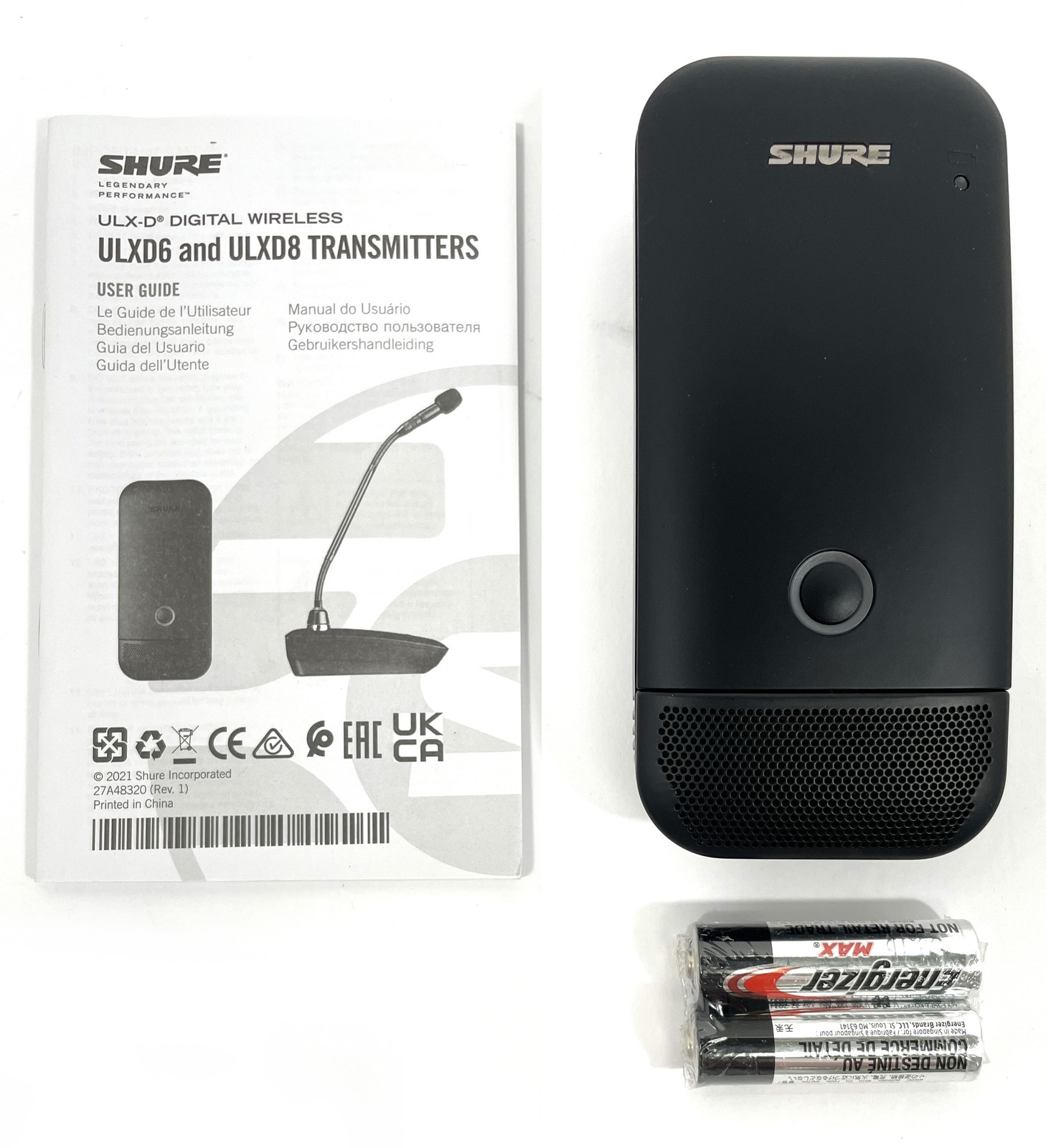 Shure ULXD6/0=-J50A Digital Wireless Cardioid Boundary Microphone Transmitter