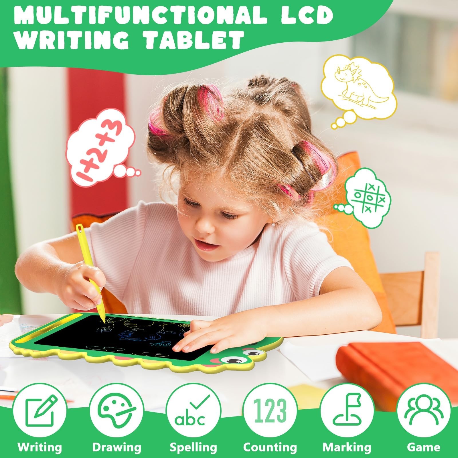 BKM LCD Writing Tablet 8.5 inch with Screen Lock & Erase Button
