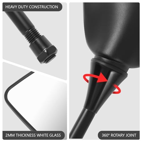 Front Pair of ATV SideView Mirror Fits 7/8" Handlebar Compatible Rectangular