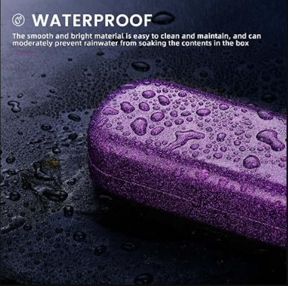 molshine Bling Hard Shell Glasses Case,Portable Sparkling Medium, Purple