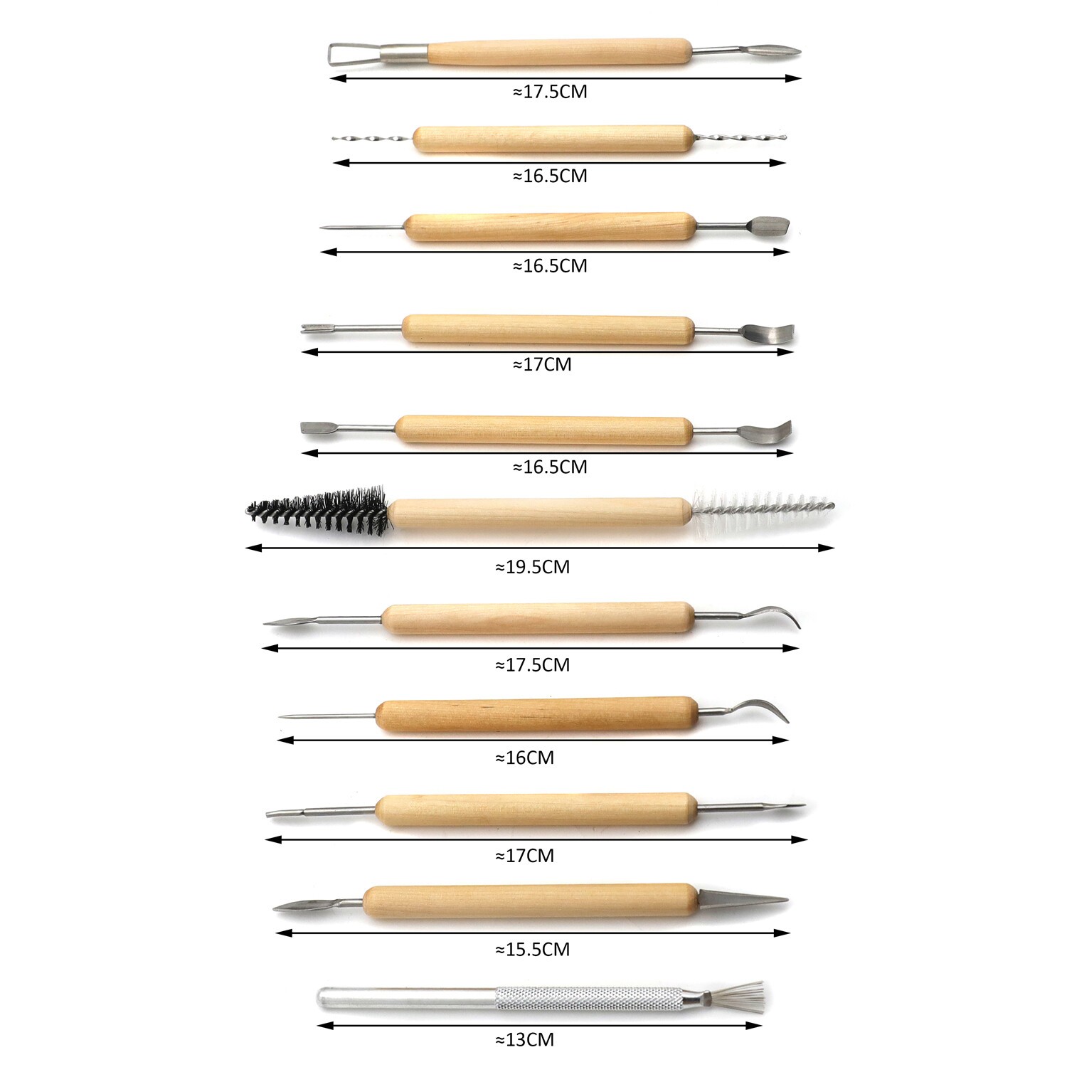 11Pcs Pottery Clay Sculpting Tool Set Wooden Handle Ceramic Carving Shaping Tool