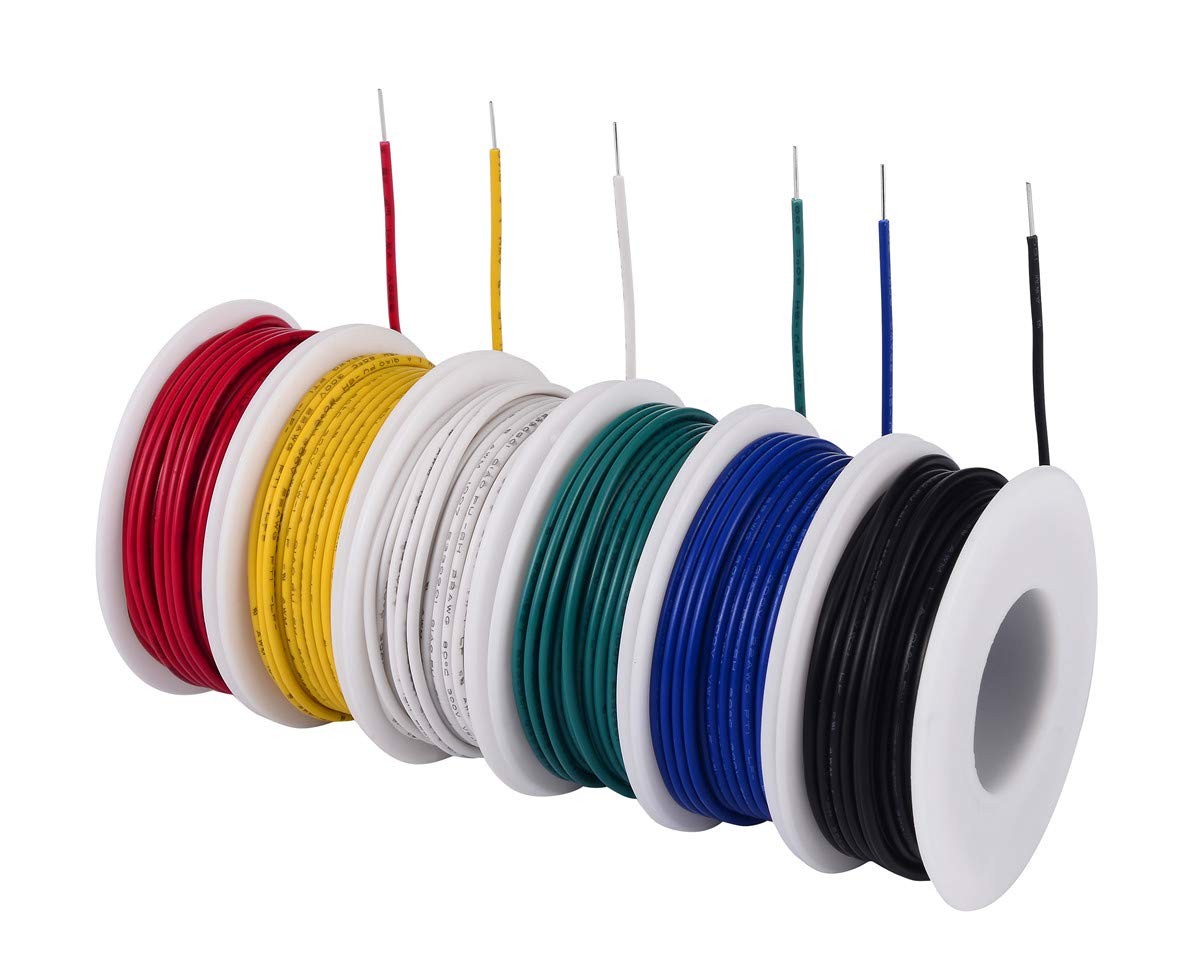 TUOFENG 24 AWG Solid Core 24 6 Colors 30 ft, 24 Wire