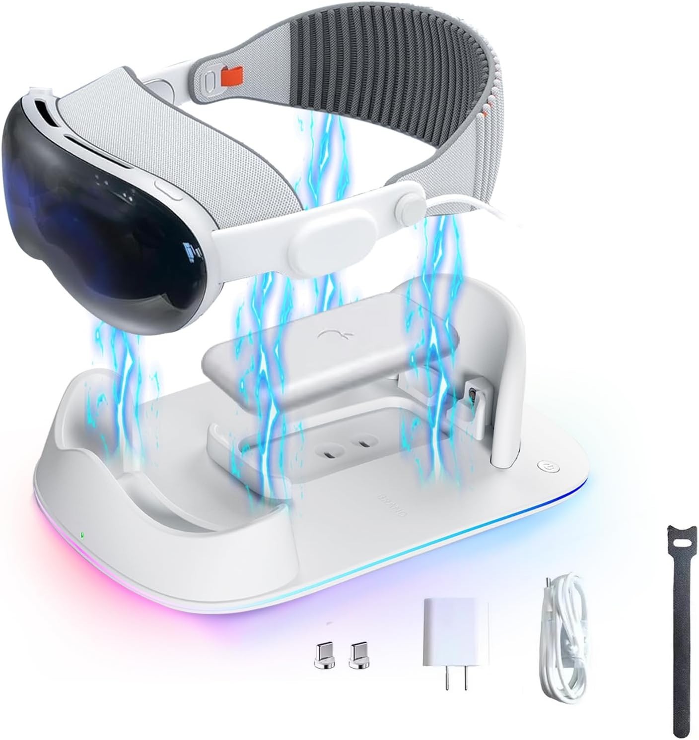 Charging Dock for Apple Vision Pro, Magnetic Battery Charger with RGB LED Light